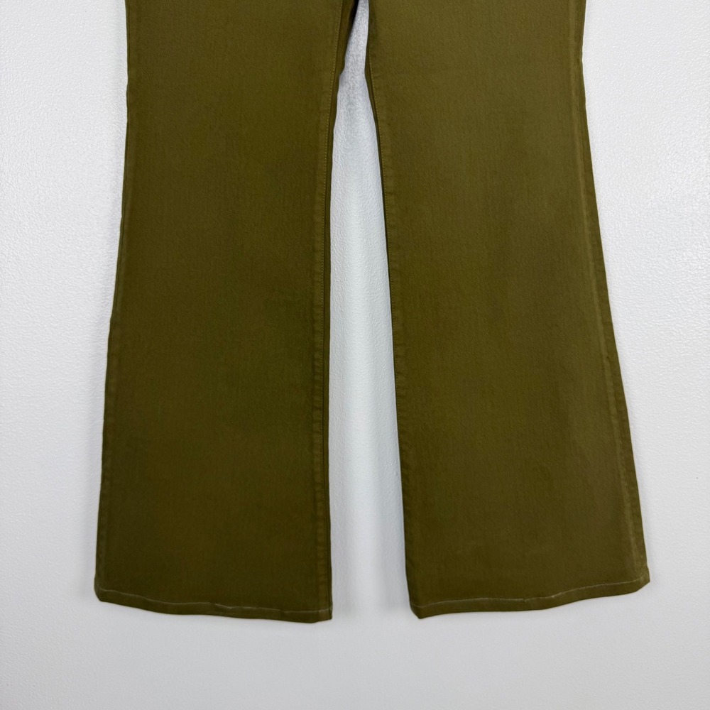 J.Crew High-Rise Flare Pants Womens 29 Tall Olive Green Stretch Cotton Twill - Picture 5 of 16